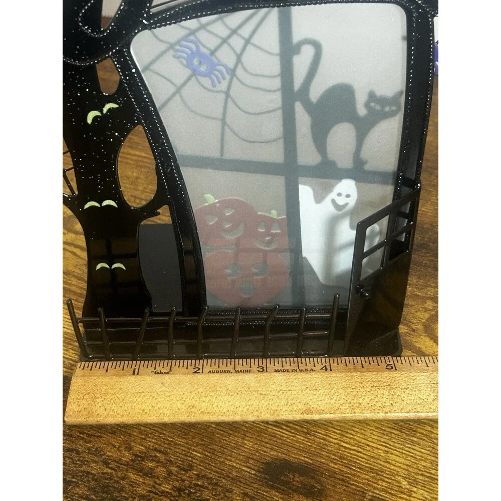PartyLite Halloween Haunted Tree Candle Holder Cat Ghost Bat Pumpkin Decor